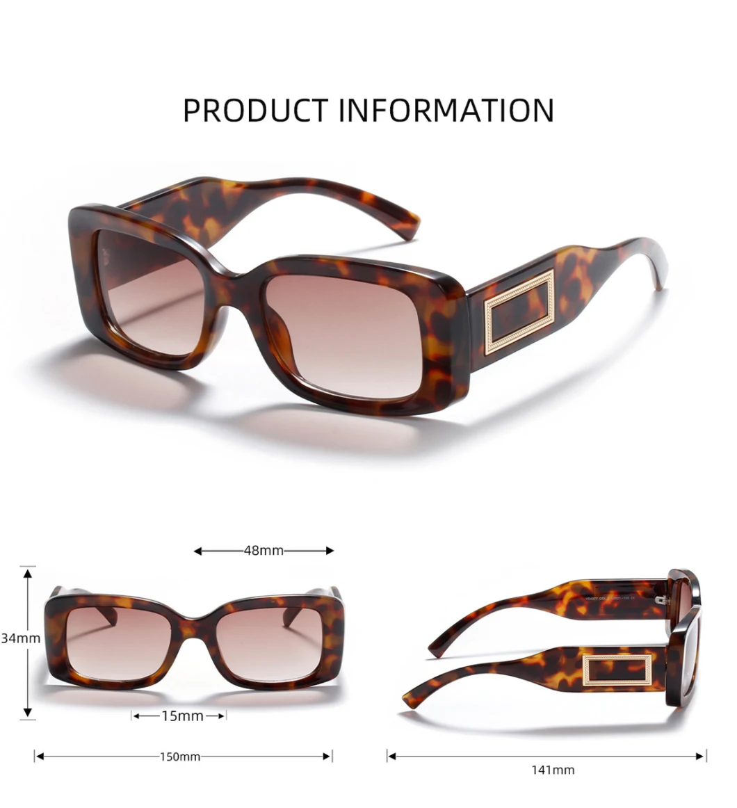 Fashion Unique Square Rivet Retro Small Trendy Sunglasses for Women and Men′s