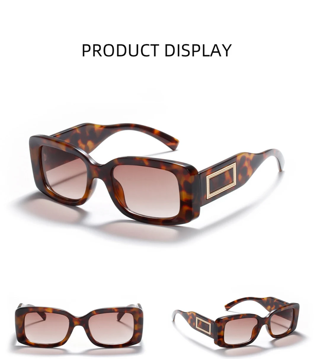 Fashion Unique Square Rivet Retro Small Trendy Sunglasses for Women and Men′s