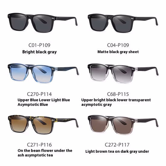 Fashion Square Big Frame Lenti a specchio Donna Uomo Occhiali da sole Cerniera flessibile PC Occhiali da sole polarizzati competitivi (WSP20126)